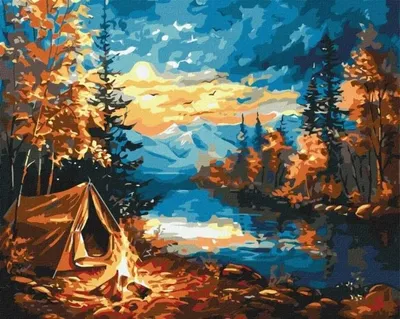 Produktbild von Malen nach Zahlen – Nacht im Wald, 40x50 cm – Ideyka