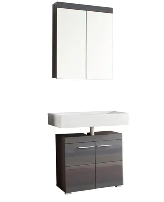 Produktbild von trendteam Bad 2-teilige Kombination Amanda Grau Melamin/Agave grau HG.TZ 60 x 190 x 34 cm