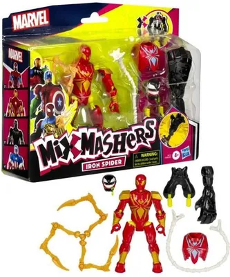 Immagine prodotto di Figurina MixMashers Iron Spider Deluxe, 12 cm, personalizzabile, con accessori, Marvel, dai 4 anni in su