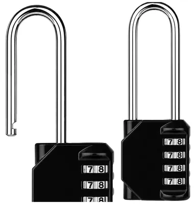 Immagine prodotto di Combinazione a cifre da 116 mm, in metallo, robusta, nera