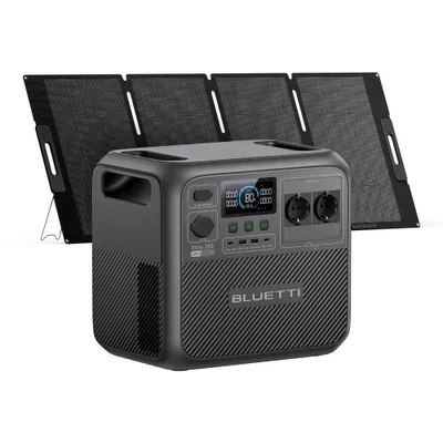 Zdjęcie produktu dla BLUETTI Solar Generator Elite 200 V2 z panelem słonecznym 350W w zestawie, przenośna elektrownia 2073,6 Wh, zasilanie awaryjne na kemping, przerwy w dostawie prądu