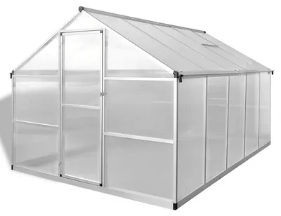 Productafbeelding van vidaXL Kas met fundering, versterkt aluminium, 7,55 m²