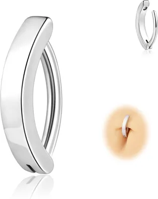 Image de 14G Titanium Clicker Percer le nombril Zirconia Noir 10mm/12mm Hommes Femmes
