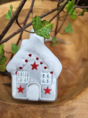 Produktbild von Christbaumkugel Haus Nellas, weiß mit Stern