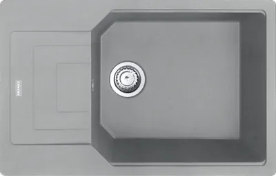Zdjęcie produktu dla Zlewozmywak Franke URBAN UBG 611-78 XL w kolorze STONE GREY z pokrętłem mimośrodowym ze stali szlachetnej / Wymiary wycięcia 760 x 480 mm / Zlewozmywak granitowy