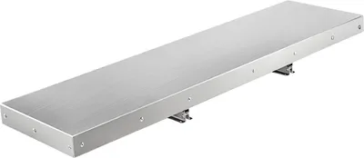 Image de SucceBuy Étagère de fenêtre de snack 48x12 pouces, support de service rabattable en acier inoxydable pour chariot de snack, fenêtre de service