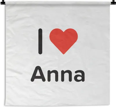 Produktbild von MuchoWow® Wandteppich Wandbehang Ich liebe - Anna - Mädchen 150x150 cm Tapisserie Dekoration Wandtuch - Wohnaccessoires - Modernes