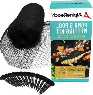 Produktbild von Famanu Teichnetz 45m x 6m - Schwarz, UV-beständig, für Koi-Fische und Blattschutz