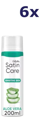 Produktbild von 6x Gillette scheergel 200ml Satin Care Sensitive Aloe Vera