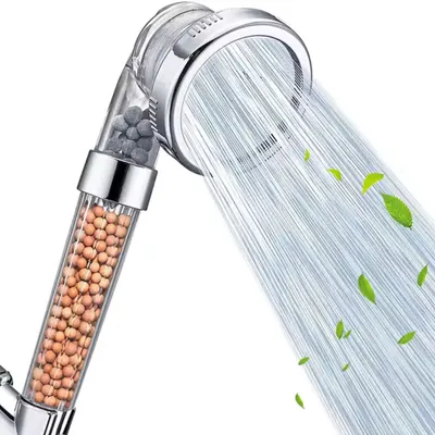 Produktbild von LED-Duschkopf, Handbrause,7 Farben,Wassersparend, Sprühflasche und Doppelfilter gegen Chlor