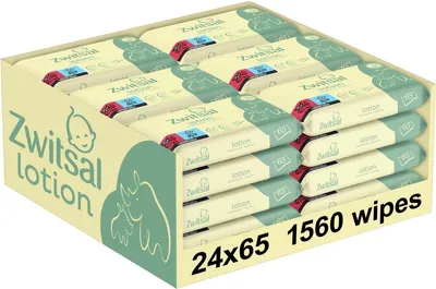 Produktbild von Zwitsal Baby-Feuchttücher – Lotion – 1560 Tücher (24 x 65) – Vorteilspackung