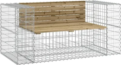 Obrázek produktu pro vidaXL Gabionová zahradní lavička 143x71x65,5 cm Impregnovaná borovice