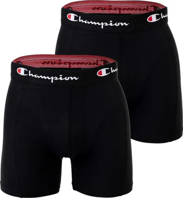 Produktbild von Champion Herren Boxershorts, 2er Pack - Baumwolle, Logobund, einfarbig Schwarz L