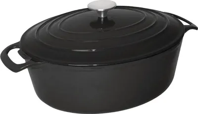 Image de Plat à four ovale Vogue noir grand format