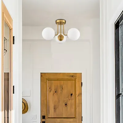 Produktbild von Deckenleuchte 3-Kopf-Deckenlampe Kugelförmig für 10-15 m² Raum,E27-Lampenfassung