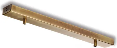 Immagine prodotto di Binario Rosone rettangolare multicavo in ferro bronzato 2 fori L.50 x 5 BL291-BIN2-DM50-BRZ
