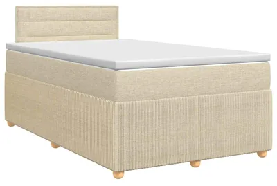 Obrázek produktu pro vidaXL Skříňová postel s matrací krémová 120 x 190 cm látka