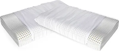 Produktbild von Talamo Italia Set mit 2 Kissen für das Bett, 100% Italy, Orthozervikales Kissen mit abnehmbarem Bezug aus perforiertem Memory-Schaum, hypoallergen und atmungsaktiv, 70x41xh11,5 cm