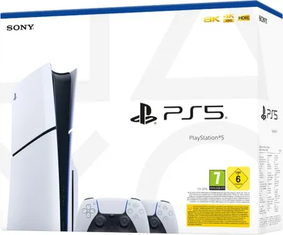 Zdjęcie produktu dla Sony Playstation 5 Slim, PlayStation 5, Czarny, Biały, 16384 MB, GDDR6, 448 GB/s, AMD