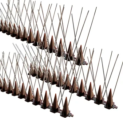 Image de Protecteurs anti-oiseaux en acier inoxydable, longueur 3,3 mètres, lot de 10, pour toits et balcons