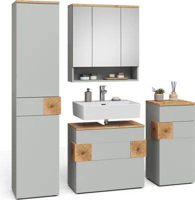 Image de Meubles bain Vicco Eden Gris 4 parties, Model 59868