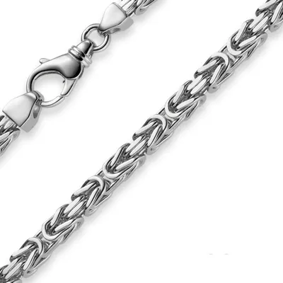 Produktbild von 5mm Königskette Kette Halskette aus 750 Gold Weißgold, 60cm, Herren