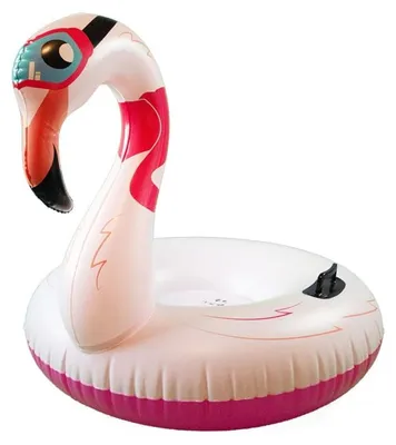 Image de Luge gonflable Flamant Rose - Snow Tube Bouée de Neige avec poignées
