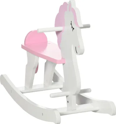 Image de Cheval à bascule pour enfants - Véhicule toboggan en bois - Avec pédales - Deux roues - Âge 1-3 ans - Taille 68×27×46,5 cm
