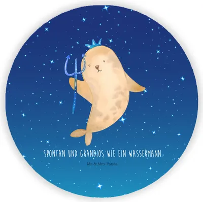 Produktbild von Mr. & Mrs. Panda Kühlschrankmagnet Sternzeichen Wassermann - Sternenhimmel Blau - Geschenk, Nix, magnet für kühlschrank, magnettafel, pinnwand, Geburtstag Februar, Meer