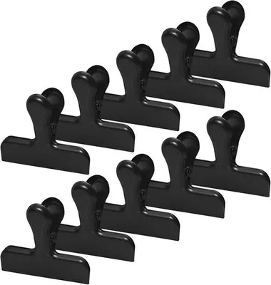 Produktbild von Metallische Mehrzweckklammern - 10 Stück - 77 mm - Schraubenzieherhalter für Küche, Büro und Schule - Schwarz
