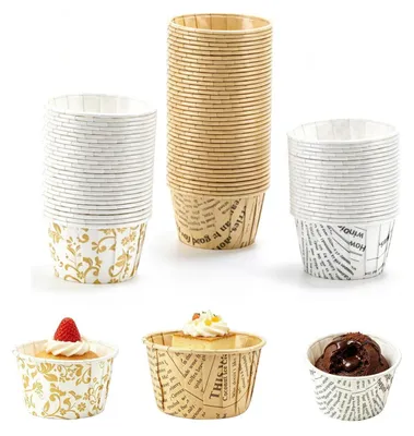 Productafbeelding van Papieren muffinvormpjes, 150 stuks, cupcakevormpjes, muffinvorm, 3 kleuren, oliebestendig, geschikt voor hoge temperaturen