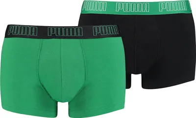 Produktbild von PUMA Herren Boxer Shorts, 2er Pack - Basic Trunks, Baumwolle Stretch, einfarbig Grün L