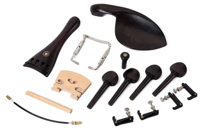 Immagine prodotto di Kit Viool 15 pezzi - Accessori per violino 4/4 - Piroli in ebano - Ponticelli in acero - Poggiapiedi - Lunga durata - Accessori per violino