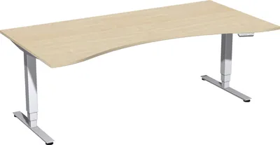 Produktbild von Gere Elektro Pro+ Elektro-Hubtisch höhenverstellbar, 2000x1000x625-1285, Ahorn/Silber