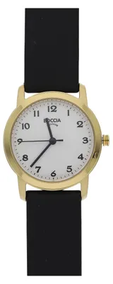 Immagine prodotto di Orologio da polso da donna Boccia, modello 3291-04, con cinturino in pelle, colore nero/oro