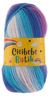 Produktbild von 100g Farbverlaufsgarn Cicibebe Batik Strickgarn Winterwolle Häkelgarn mehrfarbig