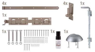 Produktbild von Alberts DURAVIS® Beschlagssortiment | für Doppeltore | perlbeige RAL 1035 duplexbeschichtet