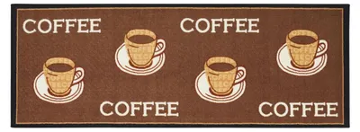 Küchenläufer Coffee Kurzflor 67x180 cm Braun