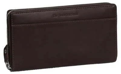 Obrázek produktu pro Elzusha - Kožená peněženka s RFID ochranou a zipem, hnědá, rozměry 19 cm