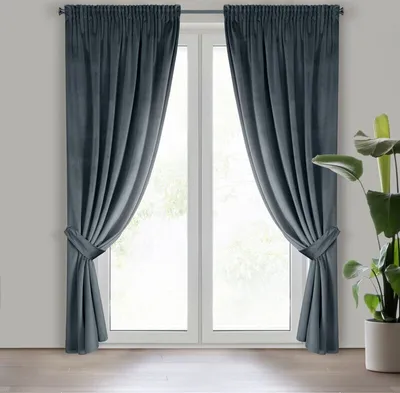 Produktbild von Eurofirany 429513, Durchscheinend, Graphit, Einfarbig, Polyester, Aufhängungshaken, 200 g/m²