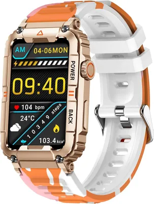 Produktbild von Smartwatch Herren mit Telefonfunktion, 5ATM wasserdichte Fitnessuhr mit Taschenlampe Schrittzähler Herzfrequenz, SpO2, Sportuhr Aktivitätstracker