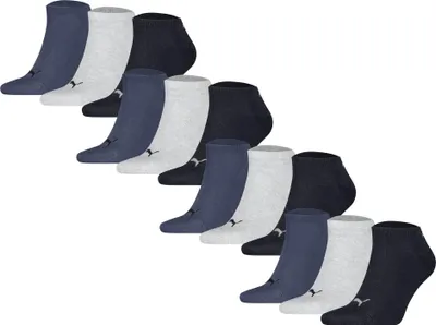 Produktbild von PUMA Uni Sneakersocken, 12er Pack - Sneaker Plain 12P, Logo, einfarbig Blau/Grau 35-38
