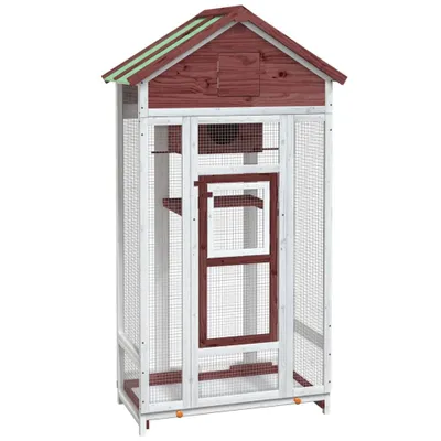 Immagine prodotto di vidaXL Voliera Mokka 91,5x53x170 cm in legno di pino massiccio