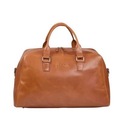 Produktbild von Negotia Valen Leder Reisetasche 35L Cognac – Weekender Damen Herren, Duffel Bag, Echtleder Weekendtasche