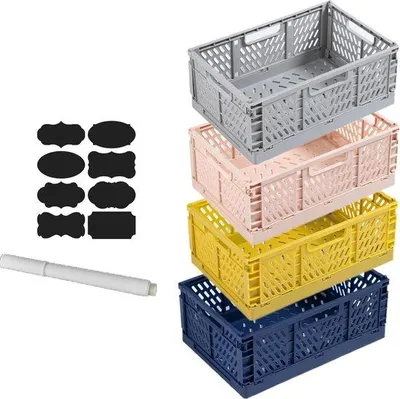 Obrázok produktu pre Veľké stohovateľné úložné boxy do kúpeľne, kuchyne a kancelárie – Veľké a malé úložné boxy – Čalúnený úložný box