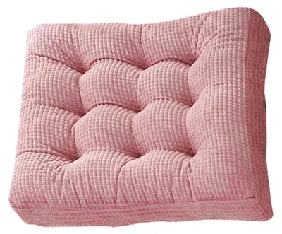 Produktbild von Dickes, gestepptes Kissen, festes quadratisches Cord-Stuhlkissen, weiches Sitzkissen, Rosa