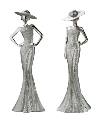 Zdjęcie produktu dla Gilde Figur, Lady, "Diva - ręce na biodrach", żywica, srebrny kolor, wys. 10 cm, szer. 8,5 cm, głęb. 30 cm, numer katalogowy: 36285, kod produktu: 4009079362855, zestaw 2 sztuk (sortowany)