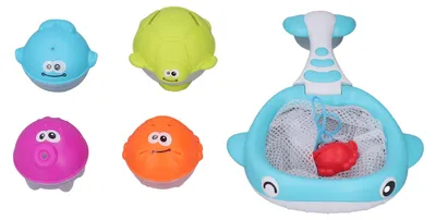 Obrázek produktu pro Sada plovoucích zvířecích hraček Squirts, rybářská síť, sady koupacích hraček, zvířátka, bazén