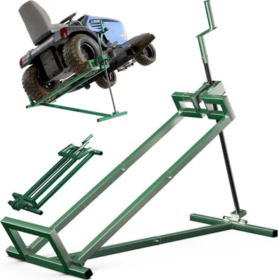 Produktbild von VOUNOT® Rasenmäherheber, Teleskop Rasentraktorheber, Hebevorrichtung 400kg Grün