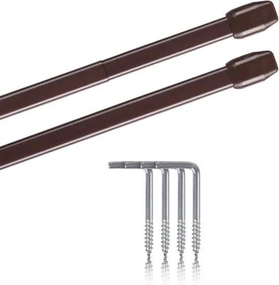 Immagine prodotto di Binari per tende con ganci a vite - Marrone - 40-60 cm